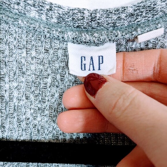 Gap Gray & White Ribbed Long Cardigan Sweater Size XS - Picture 3 of 3